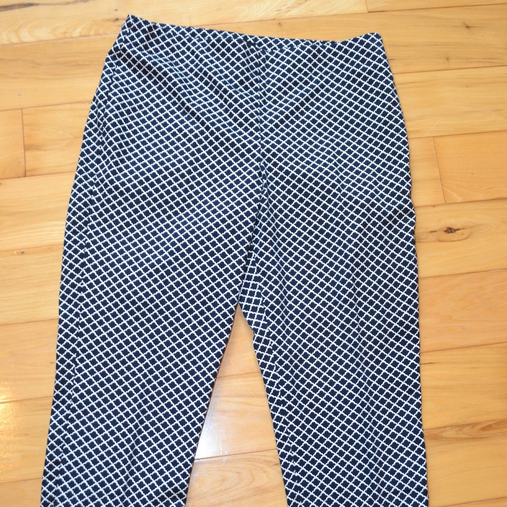 Talbots 6p heritage pants side zip black white 6